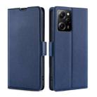 For Xiaomi Poco X5 Pro / Redmi Note 12 Pro Speed Ultra-thin Voltage Side Buckle Horizontal Flip Leather Phone Case(Blue) - 1