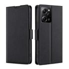 For Xiaomi Poco X5 Pro / Redmi Note 12 Pro Speed Ultra-thin Voltage Side Buckle Horizontal Flip Leather Phone Case(Black) - 1