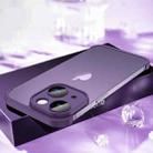 For iPhone 13 Four Corners + Camera TPU Phone Protective Frame(Purple) - 1