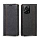 For Xiaomi Poco X5 Pro / Redmi Note 12 Pro Speed Grid Texture Magnetic Flip Leather Phone Case(Black) - 1