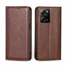 For Xiaomi Poco X5 Pro / Redmi Note 12 Pro Speed Grid Texture Magnetic Flip Leather Phone Case(Brown) - 1