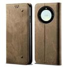 For Honor X40 Denim Texture Leather Phone Case(Khaki) - 1
