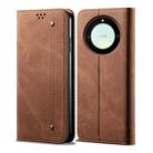 For Honor X40 Denim Texture Leather Phone Case(Brown) - 1