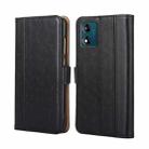 For Motorola Moto E13 4G Ostrich Texture Flip Leather Phone Case(Black) - 1