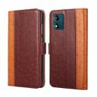 For Motorola Moto E13 4G Ostrich Texture Flip Leather Phone Case(Brown) - 1