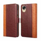 For OPPO A17k Ostrich Texture Flip Leather Phone Case(Brown) - 1