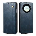 For Honor X40 Oil Wax Crazy Horse Texture Leather Phone Case(Blue) - 1