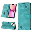 For iPhone 13 mini Skin-feel Embossed Leather Phone Case(Green) - 1