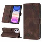For iPhone 11 Skin-feel Embossed Leather Phone Case(Brown) - 1