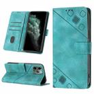 For iPhone 11 Pro Max Skin-feel Embossed Leather Phone Case(Green) - 1