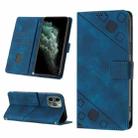 For iPhone 11 Pro Max Skin-feel Embossed Leather Phone Case(Blue) - 1