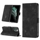For iPhone 11 Pro Max Skin-feel Embossed Leather Phone Case(Black) - 1