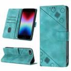 For iPhone SE 2022 / 2020 / 7 / 8 Skin-feel Embossed Leather Phone Case(Green) - 1