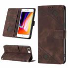 For iPhone 7 Plus / 8 Plus / 6 Plus Skin-feel Embossed Leather Phone Case(Brown) - 1