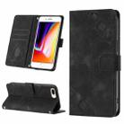 For iPhone 7 Plus / 8 Plus / 6 Plus Skin-feel Embossed Leather Phone Case(Black) - 1