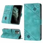 For iPhone 11 Pro Skin-feel Embossed Leather Phone Case(Green) - 1
