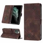 For iPhone 11 Pro Skin-feel Embossed Leather Phone Case(Brown) - 1