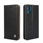 For Motorola Moto E13 4G Non-Magnetic Retro Texture Leather Phone Case(Black) - 1