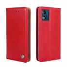 For Motorola Moto E13 4G Non-Magnetic Retro Texture Leather Phone Case(Red) - 1