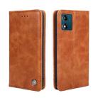 For Motorola Moto E13 4G Non-Magnetic Retro Texture Leather Phone Case(Brown) - 1