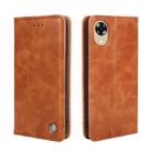 For OPPO A17k Non-Magnetic Retro Texture Leather Phone Case(Brown) - 1