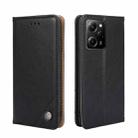 For Xiaomi Poco X5 Pro / Redmi Note 12 Pro Speed Non-Magnetic Retro Texture Leather Phone Case(Black) - 1