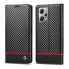 For Xiaomi Poco X5 Pro/Redmi Note 12 Pro 5G LC.IMEEKE Carbon Fiber Texture Flip Leather Phone Case(Horizontal Black) - 1