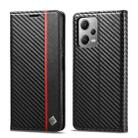 For Xiaomi Poco X5 Pro/Redmi Note 12 Pro 5G LC.IMEEKE Carbon Fiber Texture Flip Leather Phone Case(Vertical Black) - 1