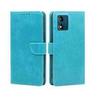 For Motorola Moto E13 4G Calf Texture Buckle Flip Leather Phone Case(Light Blue) - 1