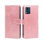 For Motorola Moto E13 4G Calf Texture Buckle Flip Leather Phone Case(Rose Gold) - 1