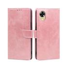 For OPPO A17k Calf Texture Buckle Flip Leather Phone Case(Rose Gold) - 1