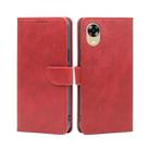 For OPPO A17k Calf Texture Buckle Flip Leather Phone Case(Red) - 1