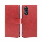 For OPPO Reno8 T 4G Calf Texture Buckle Flip Leather Phone Case(Red) - 1