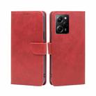 For Xiaomi Poco X5 Pro / Redmi Note 12 Pro Speed Calf Texture Buckle Flip Leather Phone Case(Red) - 1