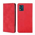 For Motorola Moto E13 4G Skin Feel Magnetic Horizontal Flip Leather Phone Case(Red) - 1