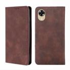 For OPPO A17k Skin Feel Magnetic Horizontal Flip Leather Phone Case(Dark Brown) - 1