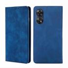 For OPPO Reno8 T 4G Skin Feel Magnetic Horizontal Flip Leather Phone Case(Blue) - 1
