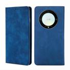 For Honor X9a 5G Skin Feel Magnetic Horizontal Flip Leather Phone Case(Blue) - 1