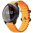 For Garmin Fenix 7 Ocean Style Quick Release Silicone Watch Band(Orange) - 1