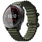 For Garmin Fenix 7 Ocean Style Quick Release Silicone Watch Band(Army Green) - 1