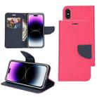 For iPhone 14 Pro Mercury Contrast Color Splicing Leather Phone Case(Rose Red) - 1