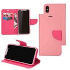 For iPhone 14 Pro Mercury Contrast Color Splicing Leather Phone Case(Pink) - 1