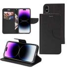 For iPhone 14 Pro Max Mercury Contrast Color Splicing Leather Phone Case(Black) - 1