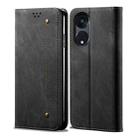 For OPPO Reno8 T 5G / A1 Pro Denim Texture Leather Phone Case(Black) - 1