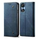 For OPPO A58 5G / A58x / A78 5G Denim Texture Leather Phone Case(Blue) - 1