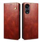 For OPPO Reno8 T 5G / A1 Pro Oil Wax Crazy Horse Texture Leather Phone Case(Brown) - 1