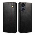 For OPPO Reno8 T 5G / A1 Pro Oil Wax Crazy Horse Texture Leather Phone Case(Black) - 1