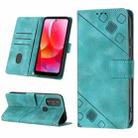 For Motorola Moto G Power 2022 Skin-feel Embossed Leather Phone Case(Green) - 1