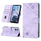 For Motorola Moto E22i 4G / E22 4G Skin-feel Embossed Leather Phone Case(Light Purple) - 1