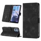 For Motorola Moto E22i 4G / E22 4G Skin-feel Embossed Leather Phone Case(Black) - 1